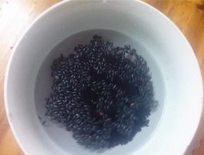 黑米提前一个晚上泡发，用电饭锅蒸好，莲子煮熟备用