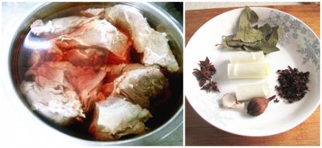 买来的牛肉放入清水中泡出血水，时间充足可以泡一晚上或泡3-4小时，中间换水几次。准备好香料。