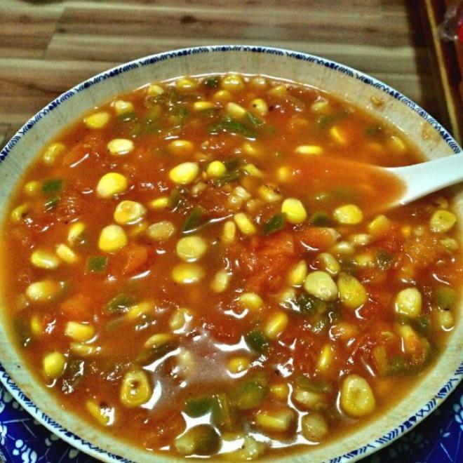 无油玉米西红柿汤