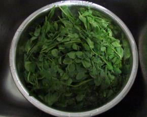 豌豆尖洗干净备用