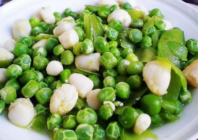 豌豆炒鲜贝