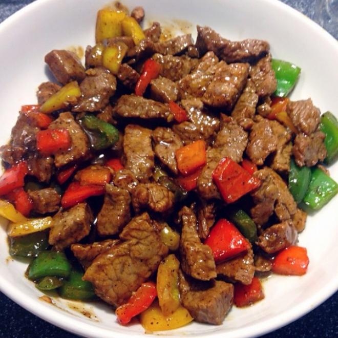 彩椒牛肉粒