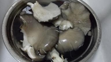 蘑菇洗净撕成条状备用