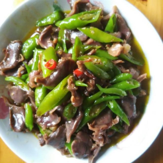 青椒炒鸭胗