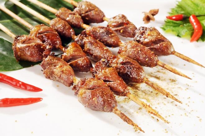 孜然烤鸡心