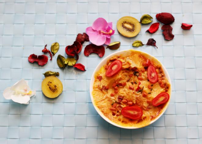 蛋奶芝士焗水饺