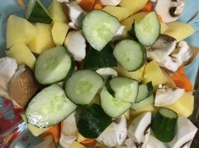 鸡翅500g，土豆，胡萝卜，洋葱，香菇，青红椒，红薯等，配菜也可以尝试放其他经煮的菜。