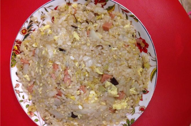 蘑菇白菜蛋炒饭