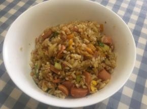 等饭粒粒粒分开，有点干干的即可以出锅