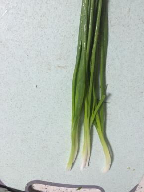 准备小葱，洗干净，切段