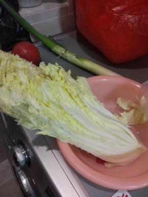 适量白菜洗净,控水