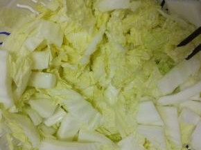 白菜摘洗干净，控干水分,切碎