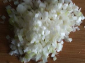 葱切成碎状。
