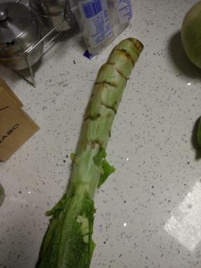 莴苣一颗，洗净去皮