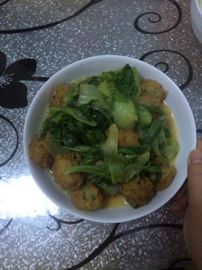 小白菜丸子炖粉条