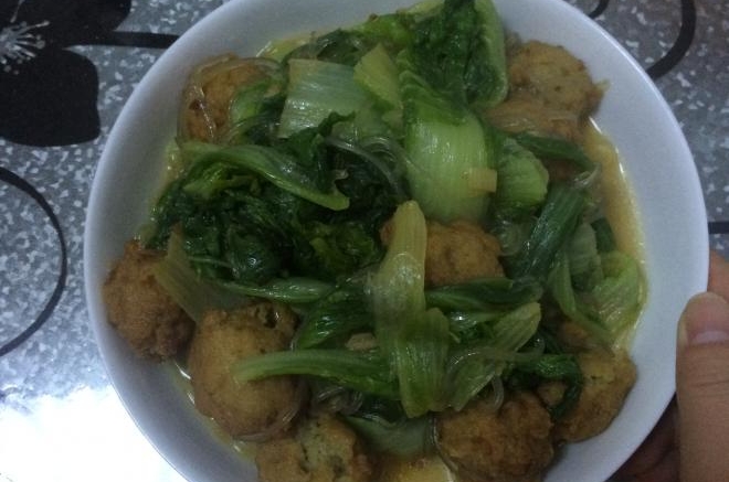 小白菜丸子炖粉条