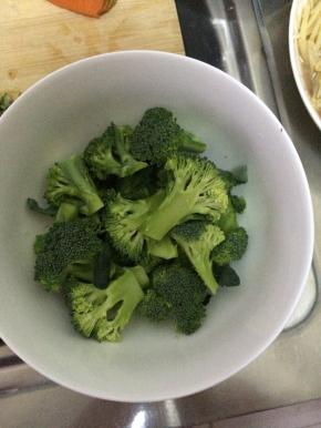 把西兰花切成块状