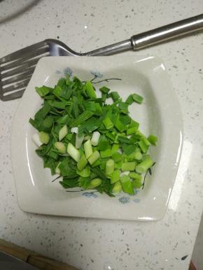 控干水分的蒜苗切小段