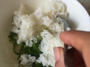 将烧好的米饭拌入
