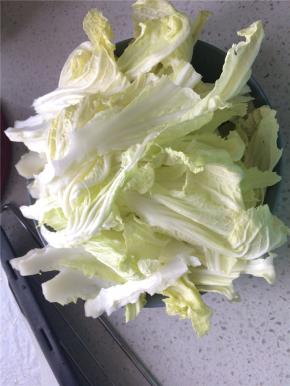 白菜洗净用手撕成一条一条的，蒜切蒜末、姜切姜丝备用