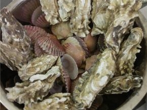 蒸好的海鲜放入盆内