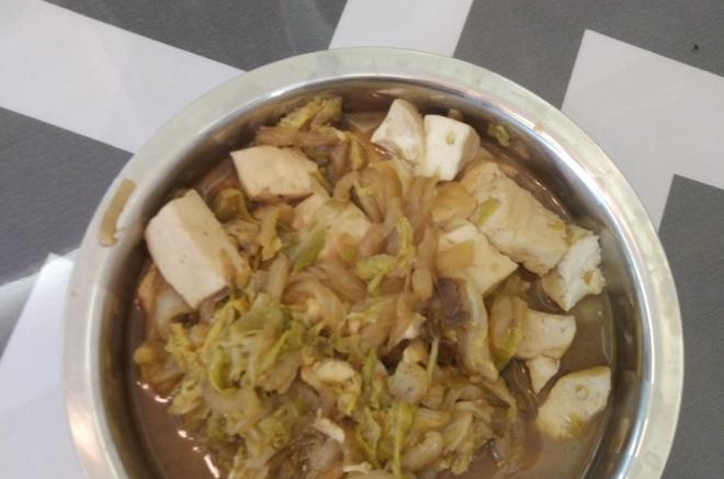 蒸饼炖白菜