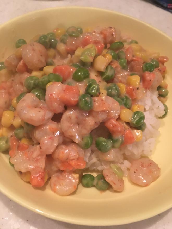 奶香虾仁饭