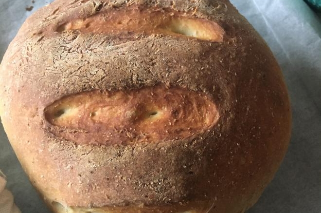 无油无糖的免揉全麦面包