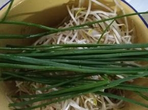 洗净的绿豆芽备用