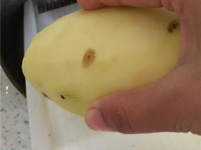 准备土豆，洗干净，去皮,用嚓子将土豆磨成细末