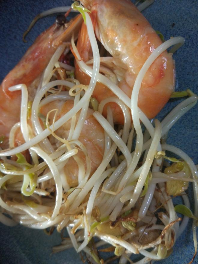 吃饱饱减肥餐21、豆芽炒虾