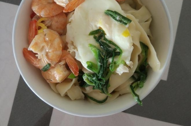 吃饱饱减肥餐53、虾仁宽面