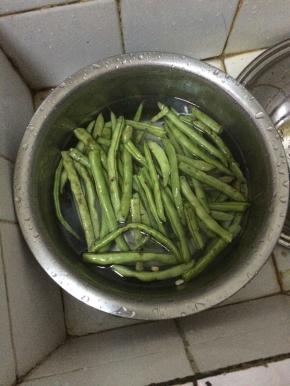 2.	把芸豆摘好，用清水清洗干净