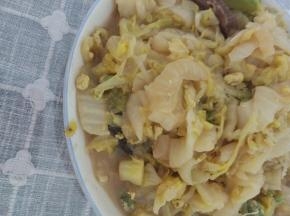 白菜炒软即可