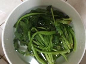 菠菜清洗干净摘好