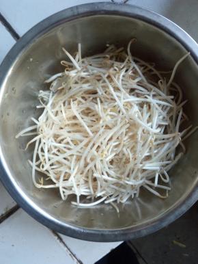 把豆芽用清水洗干净，备用。