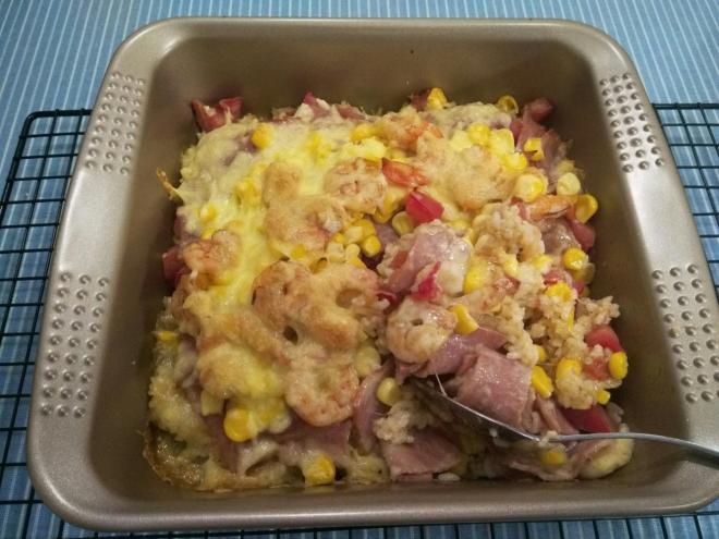 海鲜培根焗饭