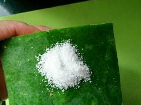 准备一小块冬瓜，冬瓜皮不要去掉，用盐搓洗干净