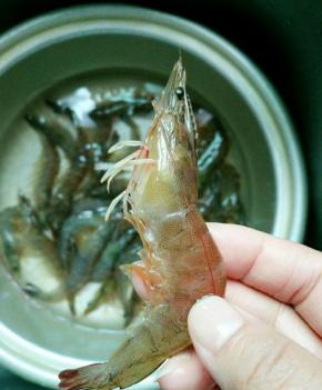 准备基围虾半斤