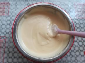 蛋糕糊混合好的状态