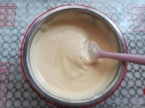 蛋糕糊混合好的状态