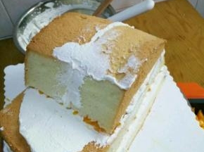 用奶油固定好