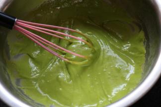 搅拌好的面糊状态。