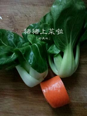 青菜两小颗，胡萝卜一段