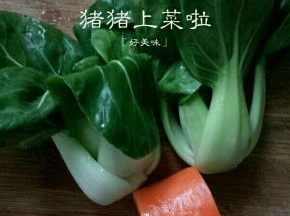 青菜两小颗，胡萝卜一段