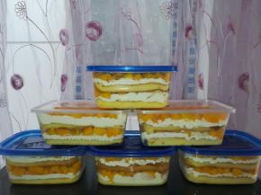 好吃的芒果蛋糕盒子就做好了，用的动物性奶油，吃起来一点都不腻