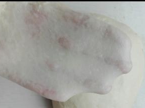 揉至薄膜，所谓的手套膜，盖保鲜膜进行第一次发酵