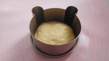 将松弛好的面团再次滚圆，放入小熊面包模具里