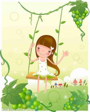 第二步是发挥想象力啦！可以百度一张自己喜欢的图，按照图片的格局来摆，也可以凭空想象，做一个别出心裁的。这次我是百度的小女孩荡秋千，参考这张图自己用蔬果发挥。