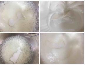 蛋清加几滴白醋或者柠檬汁，分3次加入细砂糖打至湿性弯勾，烤箱预热165度